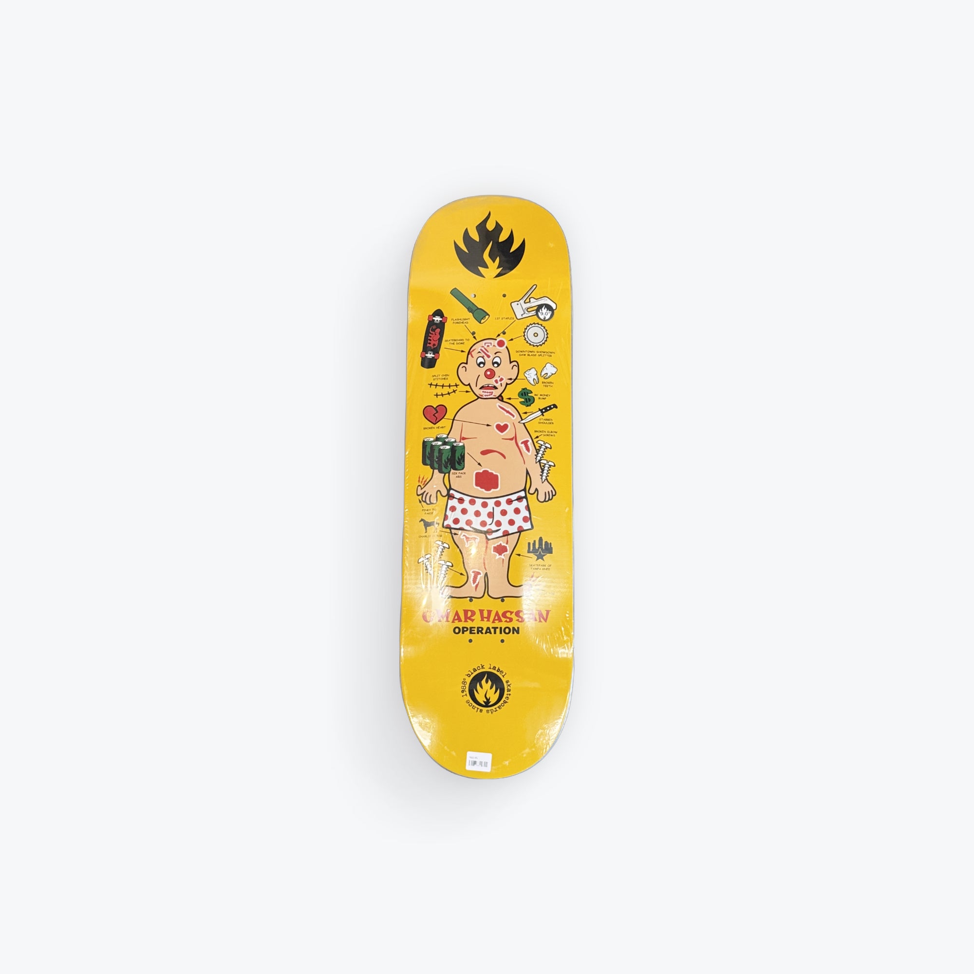 スケートボード Black label Omar Hassan Operation 9 Black Label Hassan Operation Deck 9.0 | Kickflip Skate Co. Skate