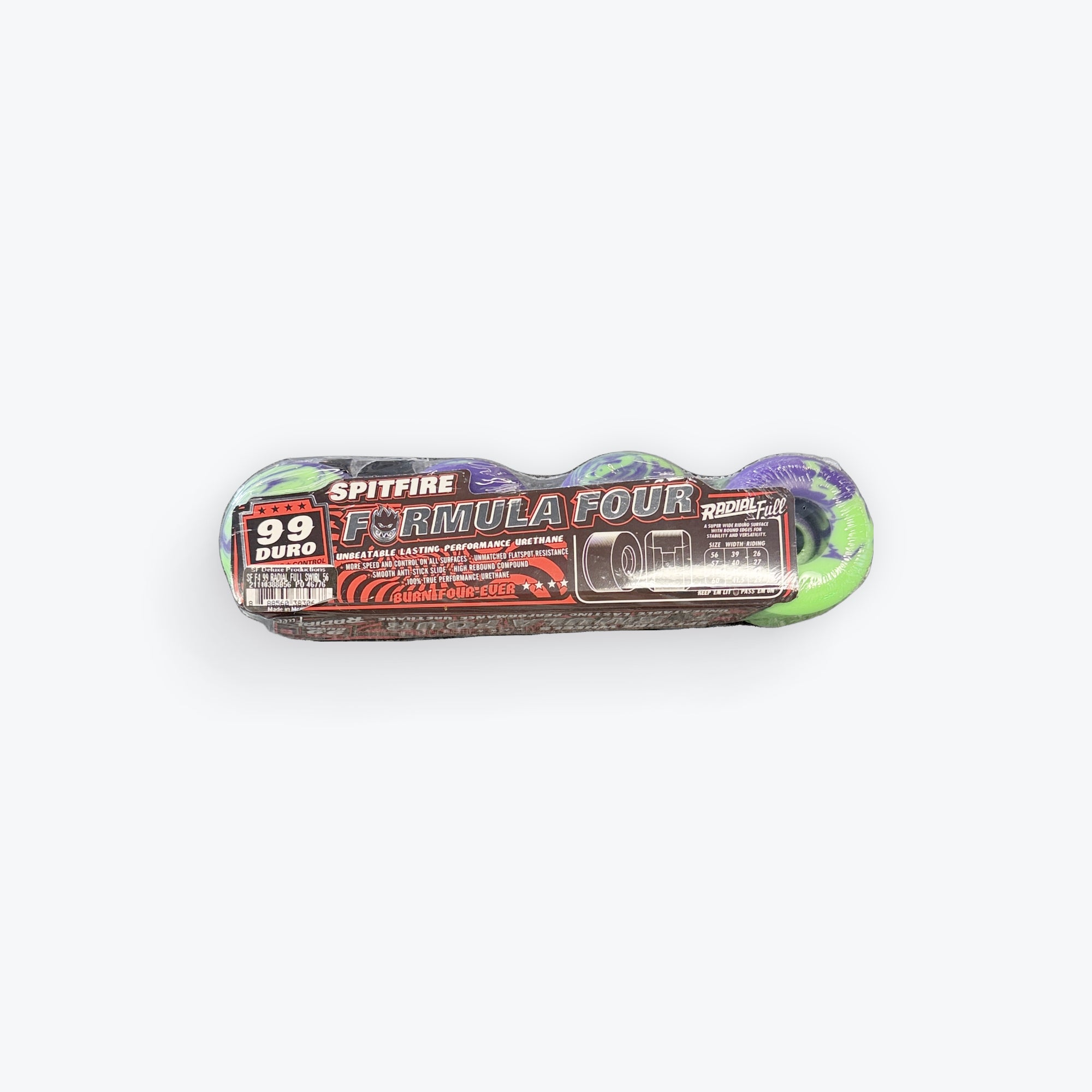 Spitfire F4 Radial Full Swirl 56mm 99a Purple/Green | Kickflip